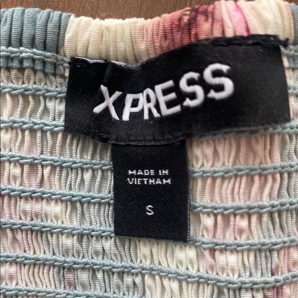 Express Blue Pleated Ruffled Sundress - Picture 2 of 3